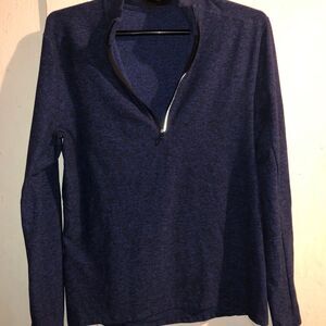 Lululemon Surge Warm 1/2 Zip Size S Heathered Moroccan Blue/Blk